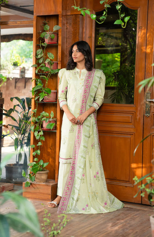 Beena by Beyond East Printed Lawn Unstitched 3 Piece Suit - WUE-154515 - BYD25BE - Pista Green - Summer Collection