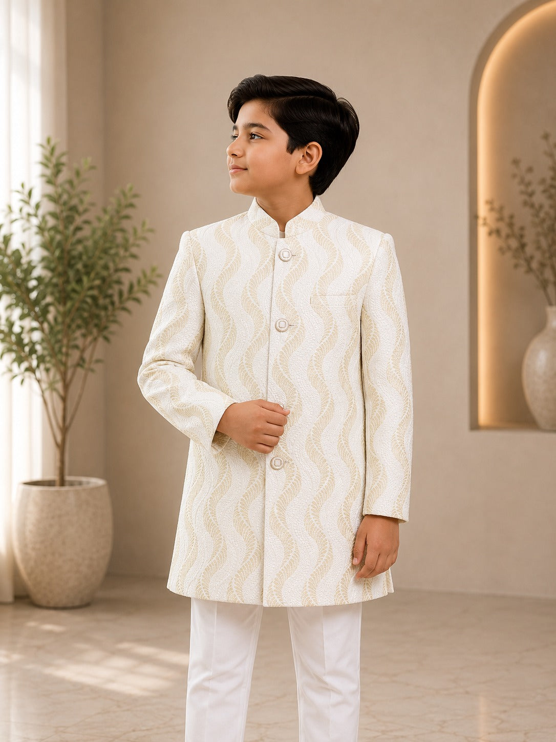 White Smoke Sherwani S37