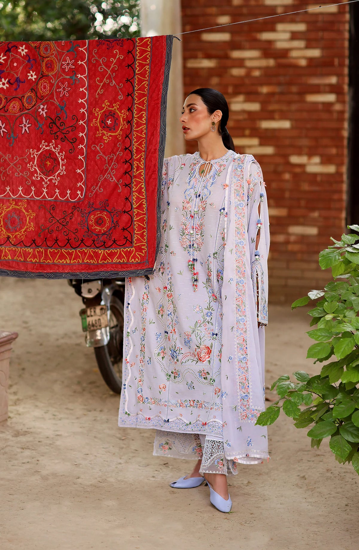 Wild Flower by Zaha Embroidered Lawn Unstitched 3 Piece Suit - ZF26-11 - ZAH26WL - Purple - Summer Festive Collection