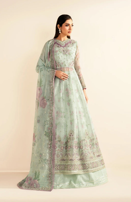 Xenia Deme Embroidered Luxury Chiffon Unstitched 3 Piece Suit - 02 - SIVA - XF25DM - Pista Green - Festive Collection