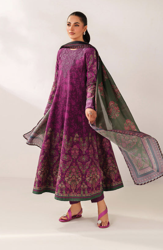 Xenia Embroidered Lawn Unstitched 3 Piece Suit - 07-Ainee - XF26ULW - Purple - Summer Collection