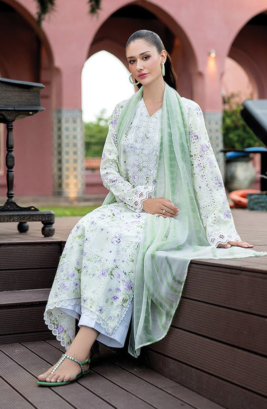 Xenia Embroidered Lawn Unstitched 3 Piece Suit - 04-Navya - XF26ULW - Green - Summer Collection