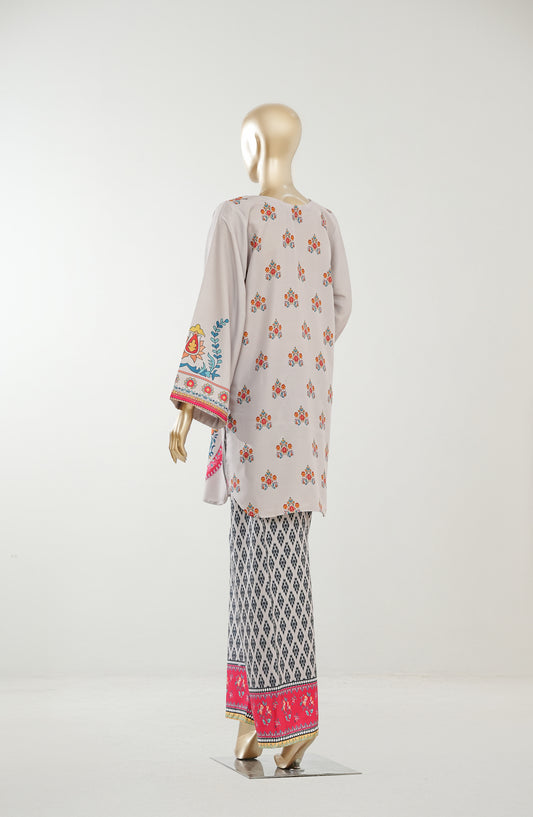 Youth Pulse by Amna Khadija Printed Lawn Stitched 2 Piece Co-ord Set - AKYP-01 - AM26AKYP - Grey - Summer Collection