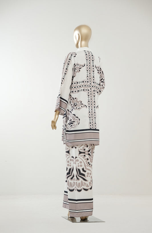 Youth Pulse by Amna Khadija Printed Lawn Stitched 2 Piece Co-ord Set - AKYP-02 - AM26AKYP - White - Summer Collection