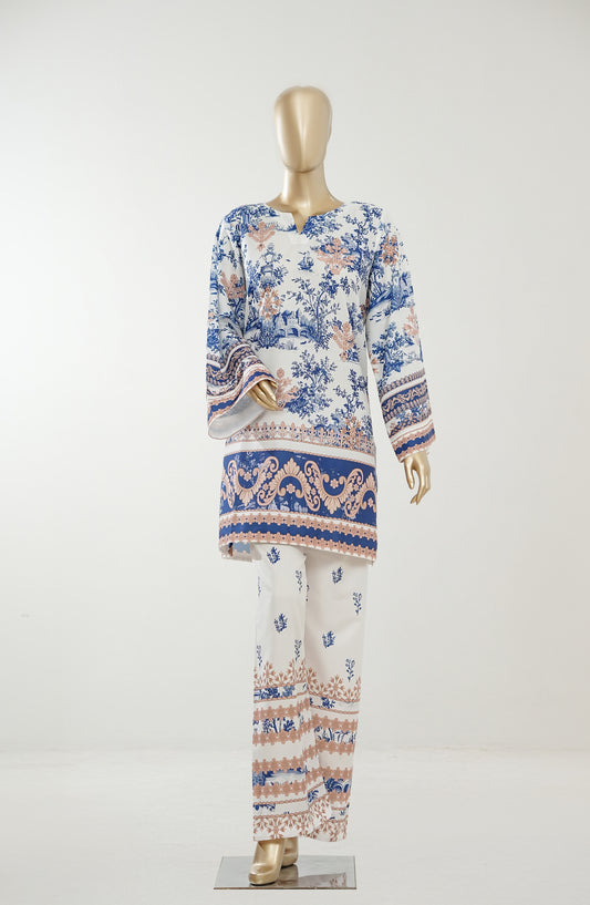 Youth Pulse by Amna Khadija Printed Lawn Stitched 2 Piece Co-ord Set - AKYP-03 - AM26AKYP - Blue - Summer Collection