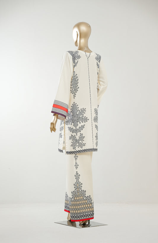 Youth Pulse by Amna Khadija Printed Lawn Stitched 2 Piece Co-ord Set - AKYP-06 - AM26AKYP - White - Summer Collection