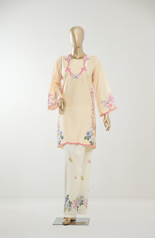 Youth Pulse by Amna Khadija Printed Lawn Stitched 2 Piece Co-ord Set - AKYP-08 - AM26AKYP - Fawn - Summer Collection