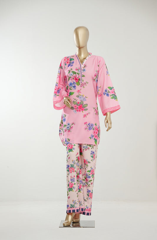 Youth Pulse by Amna Khadija Printed Lawn Stitched 2 Piece Co-ord Set - AKYP-09 - AM26AKYP - Pink - Summer Collection