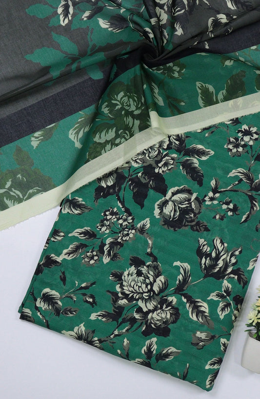 Ayra by Amna Khadija Printed Lawn Unstitched 3 Piece Suit - D-09 - AM25AYRA - Green - Summer Collection