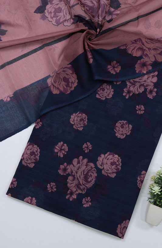 Ayra by Amna Khadija Printed Lawn Unstitched 3 Piece Suit - D-08 - AM25AYRA - Blue - Summer Collection