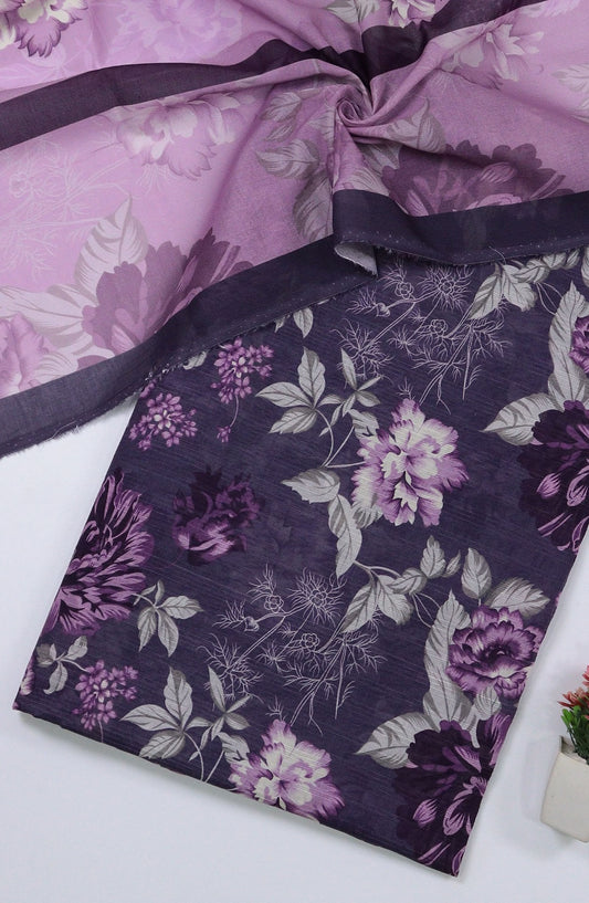 Ayra by Amna Khadija Printed Lawn Unstitched 3 Piece Suit - D-07 - AM25AYRA - Purple - Summer Collection