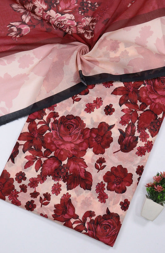 Ayra by Amna Khadija Printed Lawn Unstitched 3 Piece Suit - D-02 - AM25AYRA - Pink - Summer Collection