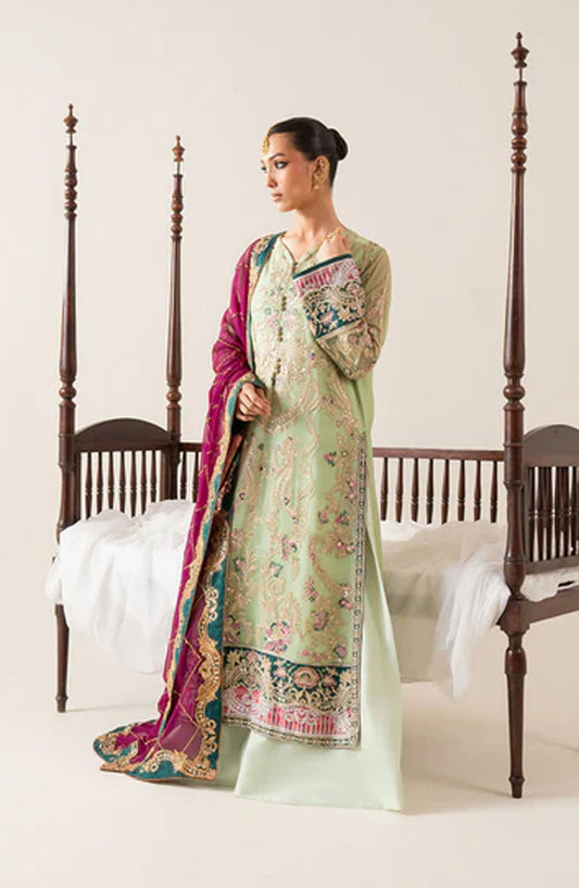 Zaib by Freesia Embroidered Chiffon Unstitched 3 Piece Suit - COSETTE -FS50135 - MNM25FZB - Green - Festive Collection