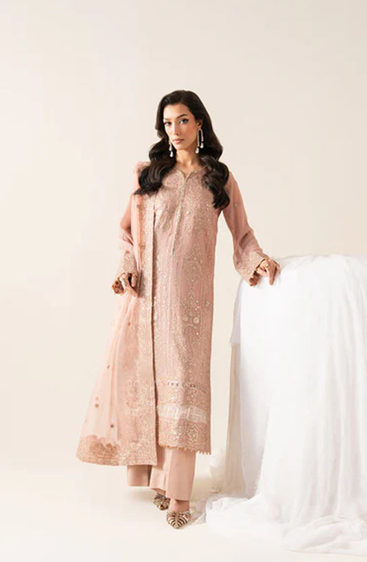 Zaib by Freesia Embroidered Chiffon Unstitched 3 Piece Suit - SOPHIA -FS50129 - MNM25FZB - Pink - Festive Collection