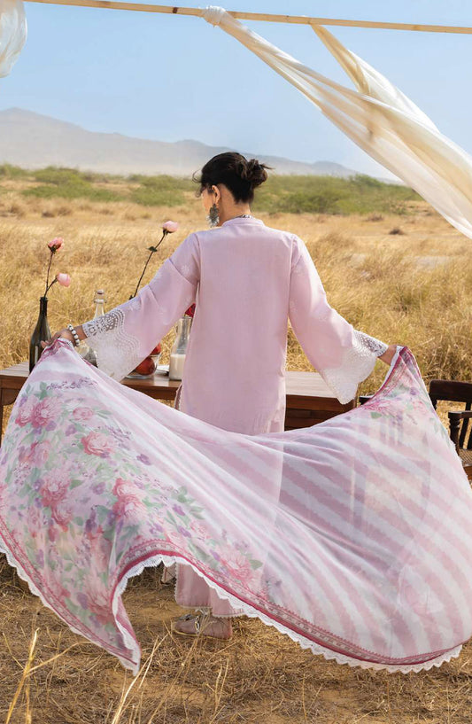 Zainab Chottani Embroidered Jacquard Unstitched 3 Piece Suit - D-01 - ZBC26SS - Pink - Spring Summer Collection