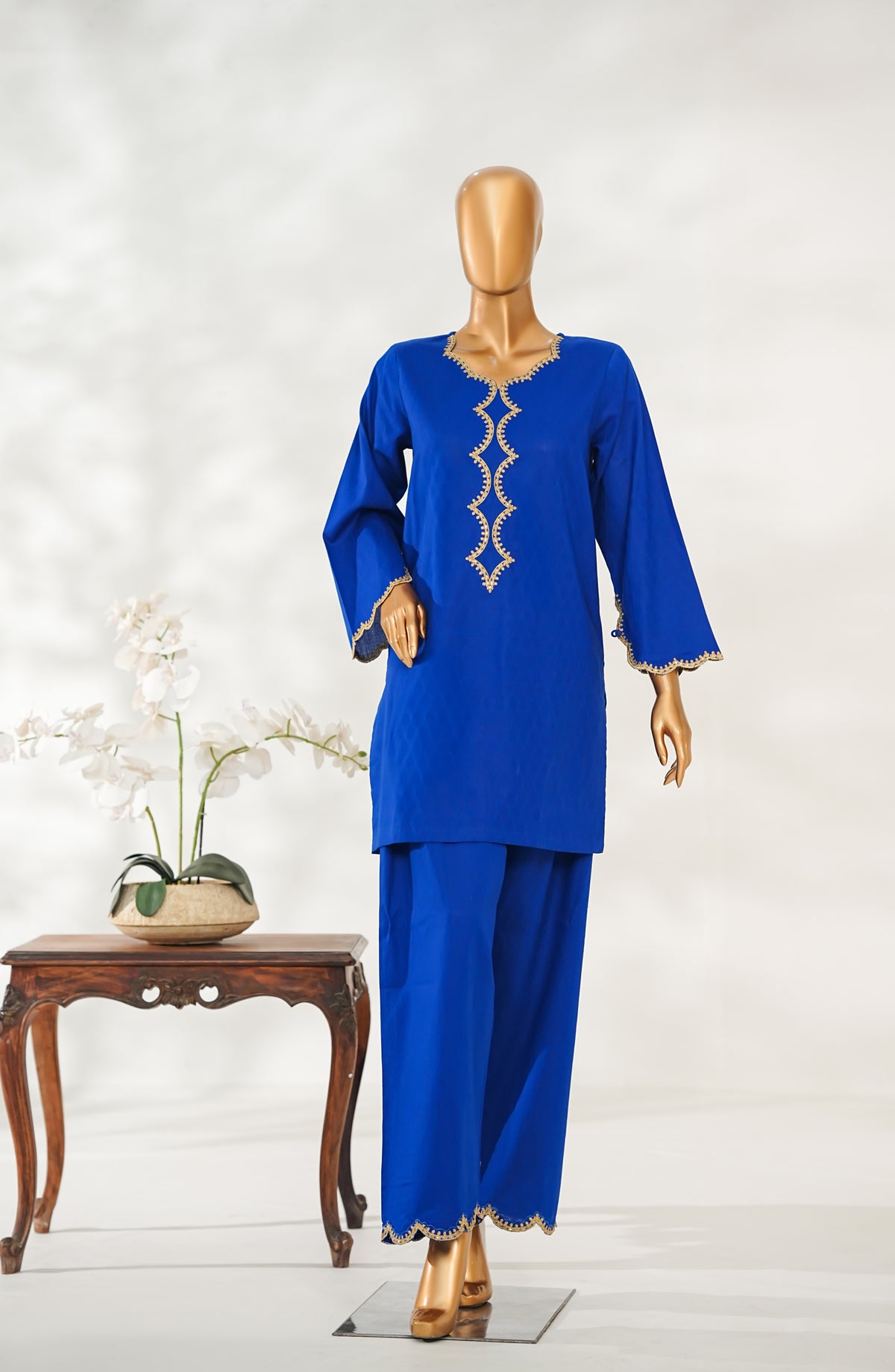 Zaira Royal by Amna Khadija Embroidered Cotton Jacquard Stitched 2 Piece Suit - ZR-02 - AM25ZAIRA - Blue - Winter Collection