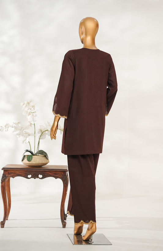 Zaira Royal by Amna Khadija Embroidered Cotton Jacquard Stitched 2 Piece Suit - ZR-03 - AM25ZAIRA - Brown - Winter Collection