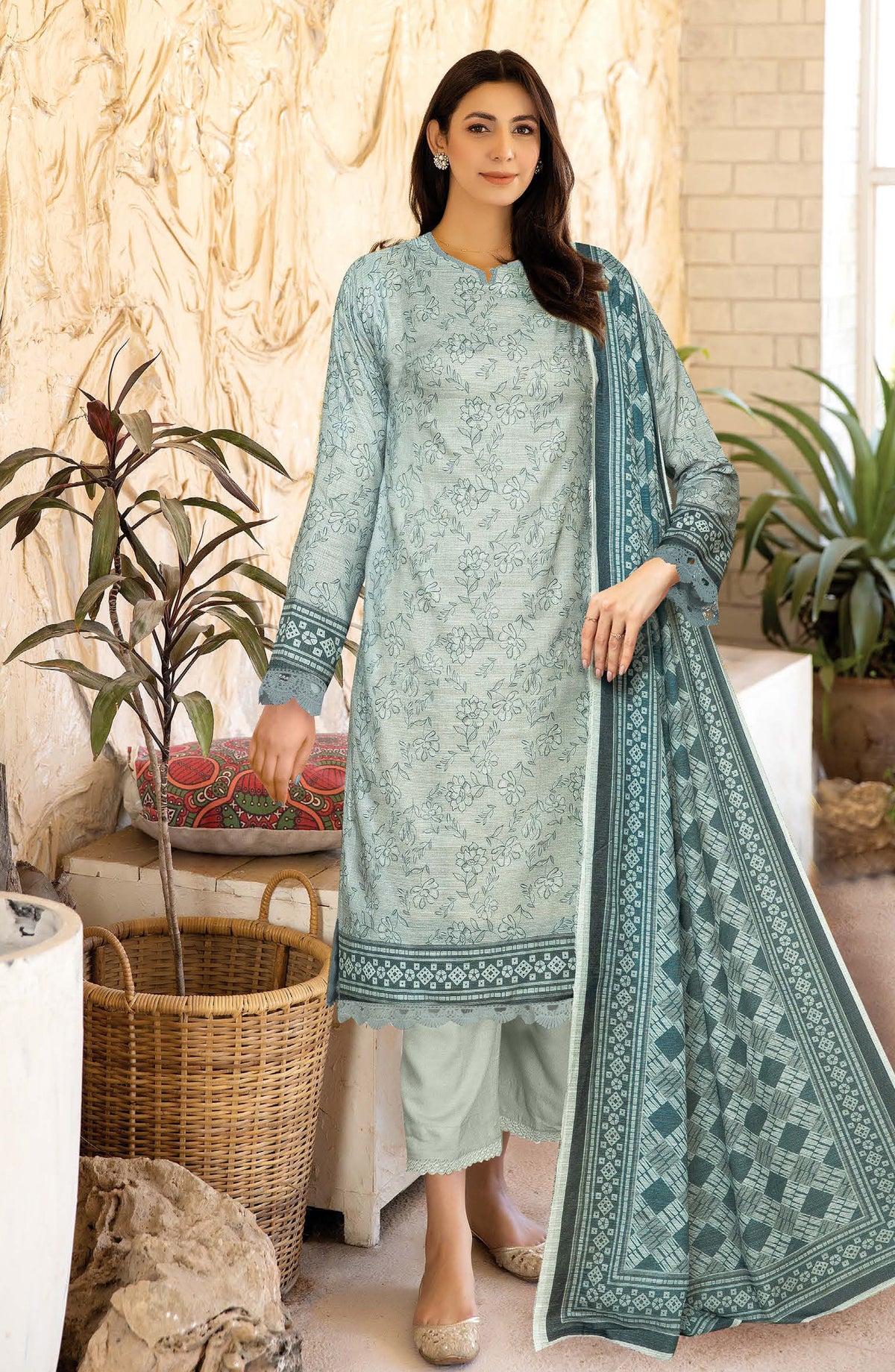 Zanera by Johra Printed Lawn Unstitched 3 Piece Suit - JH-1411 - JH25ZANR - Green - Casual Collection