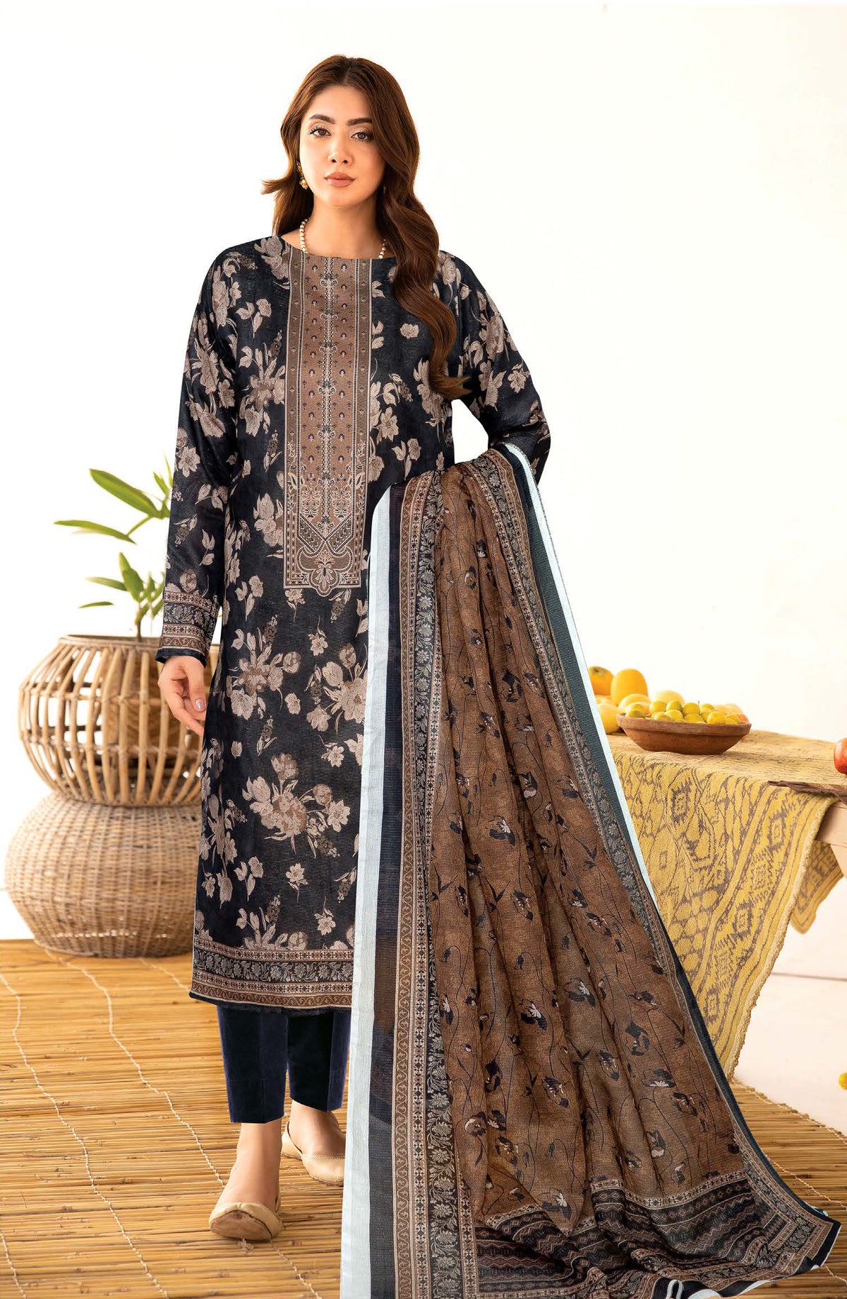 Zanera by Johra Printed Lawn Unstitched 3 Piece Suit - JH-1410 - JH25ZANR - Black - Casual Collection