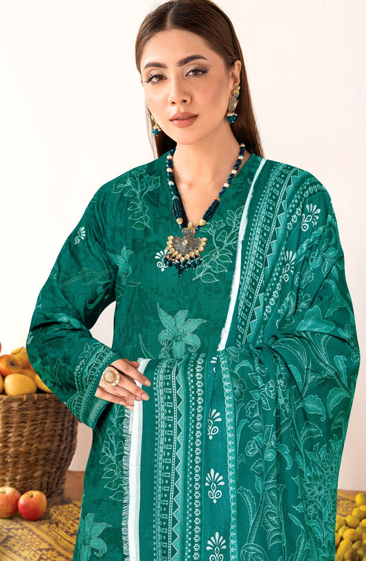 Zanera by Johra Printed Lawn Unstitched 3 Piece Suit - JH-1405 - JH25ZANR - Green - Casual Collection