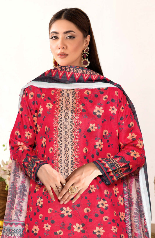 Zanera by Johra Printed Lawn Unstitched 3 Piece Suit - JH-1402 - JH25ZANR - Pink - Casual Collection