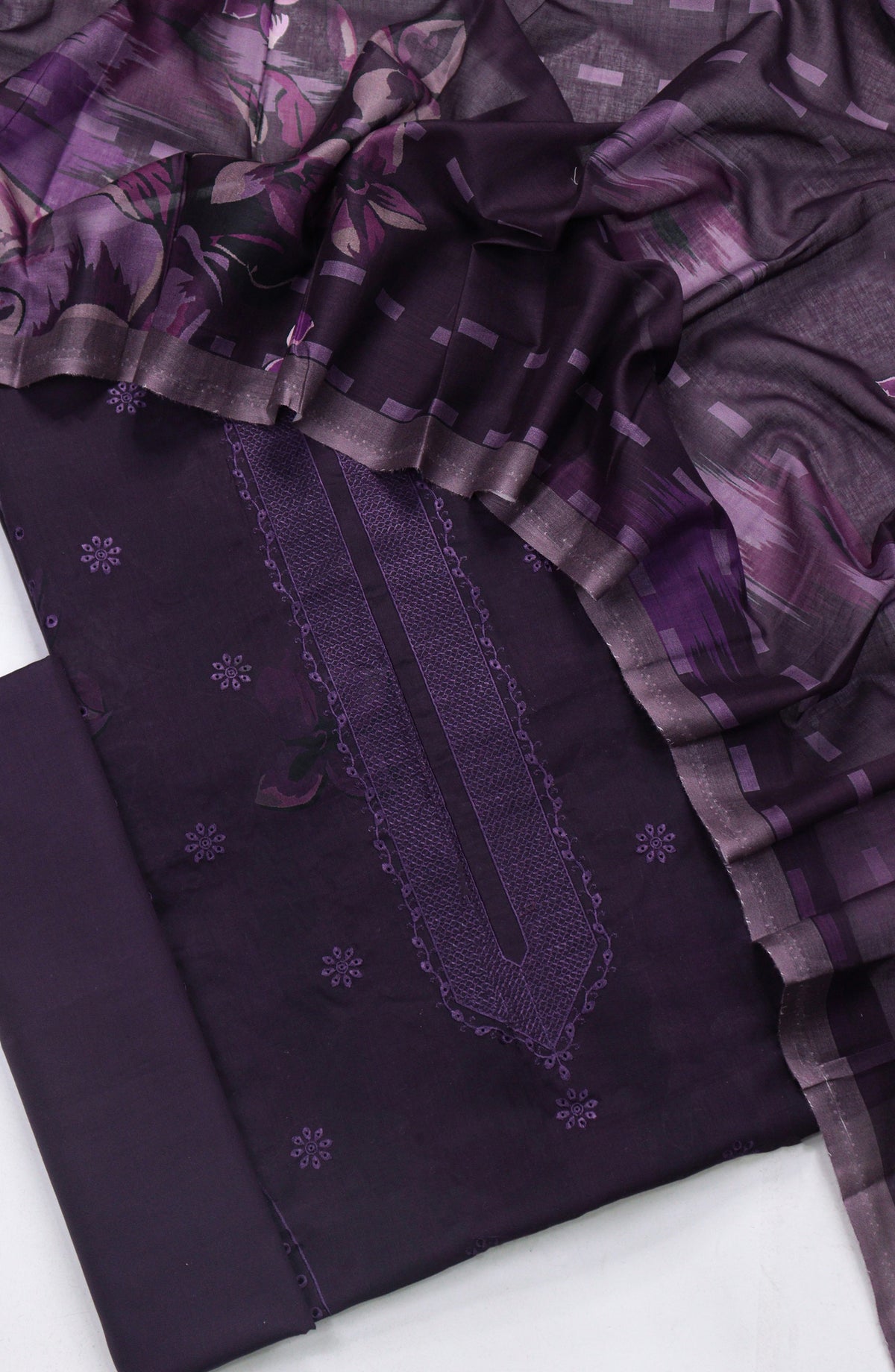 Zara by Amna Khadija Embroidered Lawn Unstitched 3 Piece Suit - Design-05 - AM26ZARA - Purple - Summer Collection
