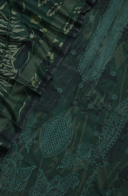 Zara by Amna Khadija Embroidered Lawn Unstitched 3 Piece Suit - Design-01 - AM26ZARA - Green - Summer Collection