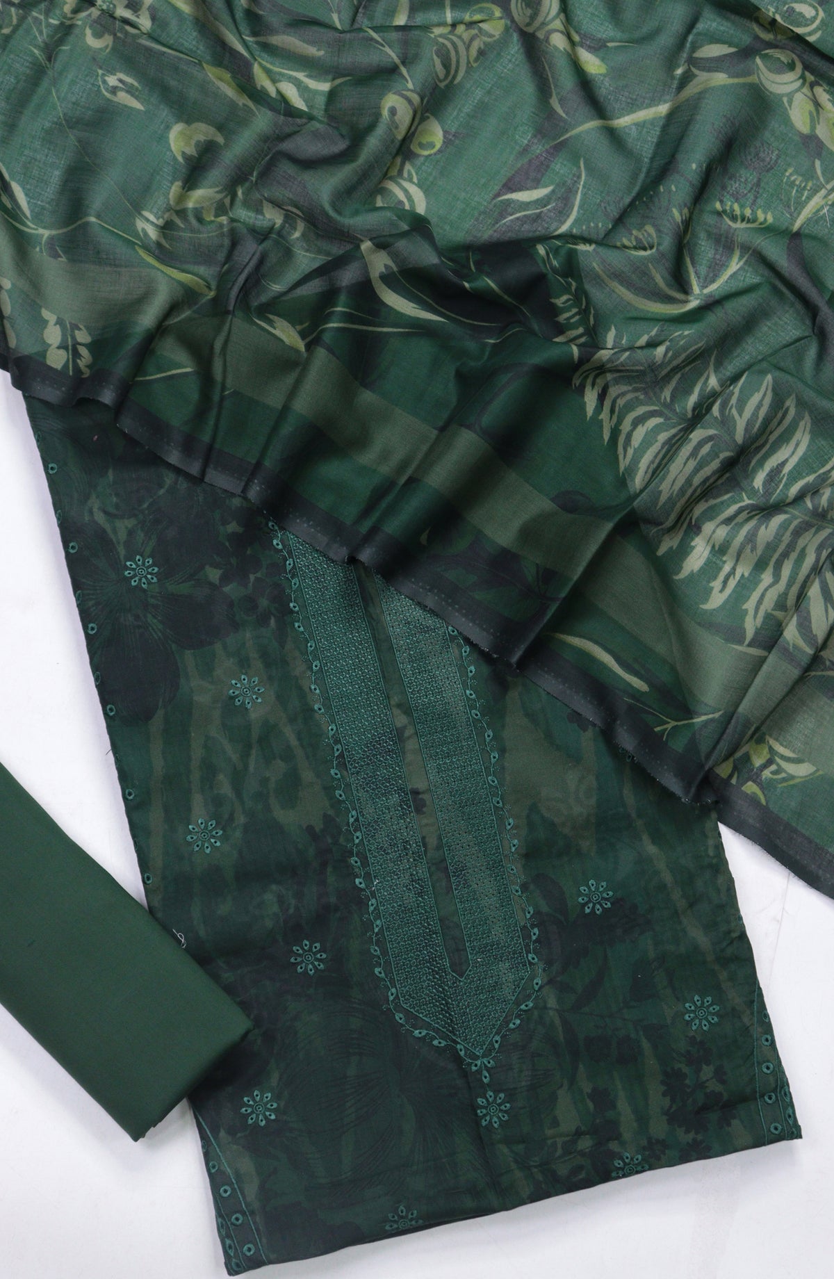 Zara by Amna Khadija Embroidered Lawn Unstitched 3 Piece Suit - Design-01 - AM26ZARA - Green - Summer Collection