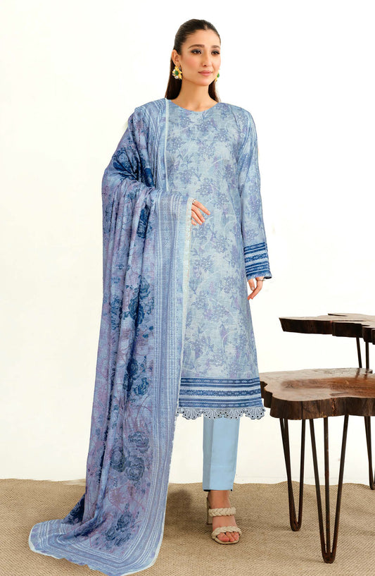 Zara by Johra Printed Lawn Unstitched 3 Piece Suit - JH-1494 - JH25ZARA - Sky Blue - Casual Collection