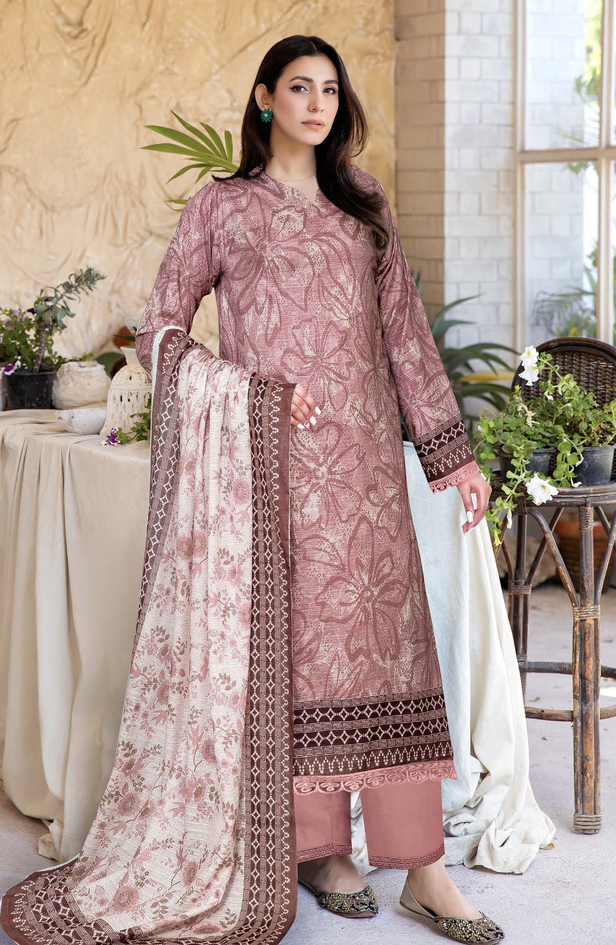 Zara by Johra Printed Lawn Unstitched 3 Piece Suit - JH-1489 - JH25ZARA - Pink - Casual Collection