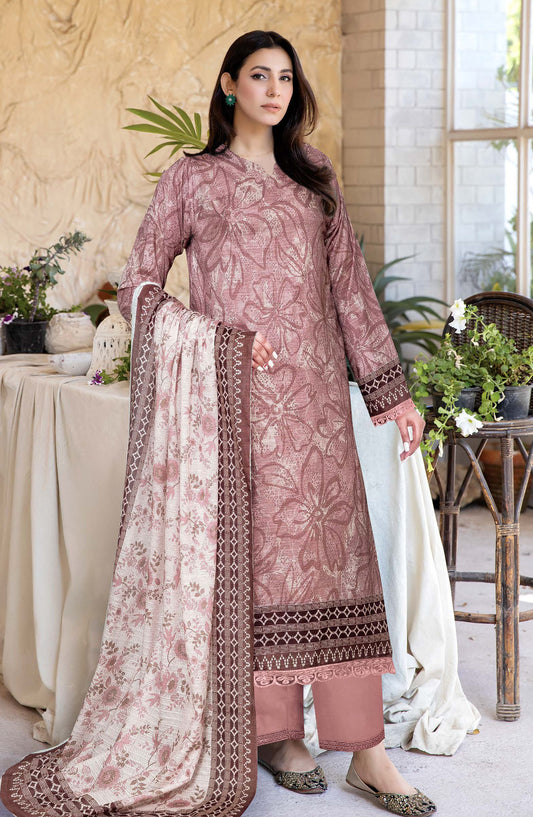 Zara by Johra Printed Lawn Unstitched 3 Piece Suit - JH-1489 - JH25ZARA - Pink - Casual Collection