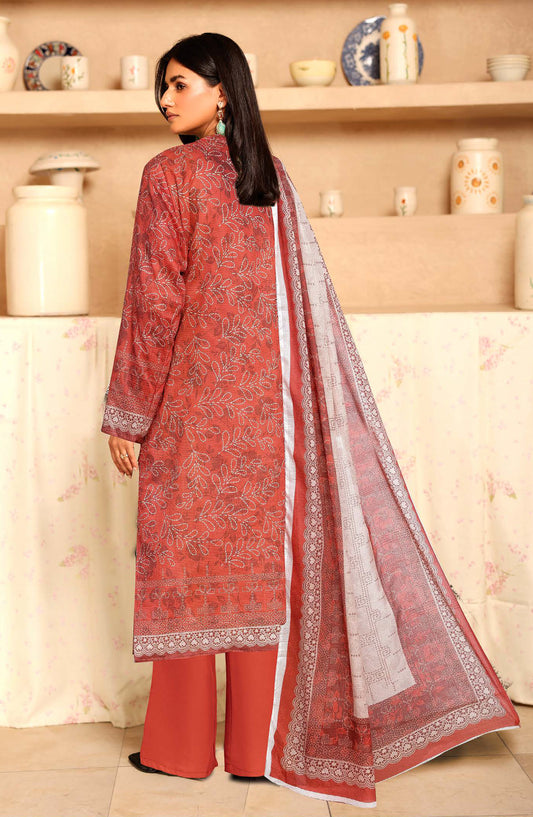 Zara by Johra Printed Lawn Unstitched 3 Piece Suit - JH-1487 - JH25ZARA - Red - Casual Collection
