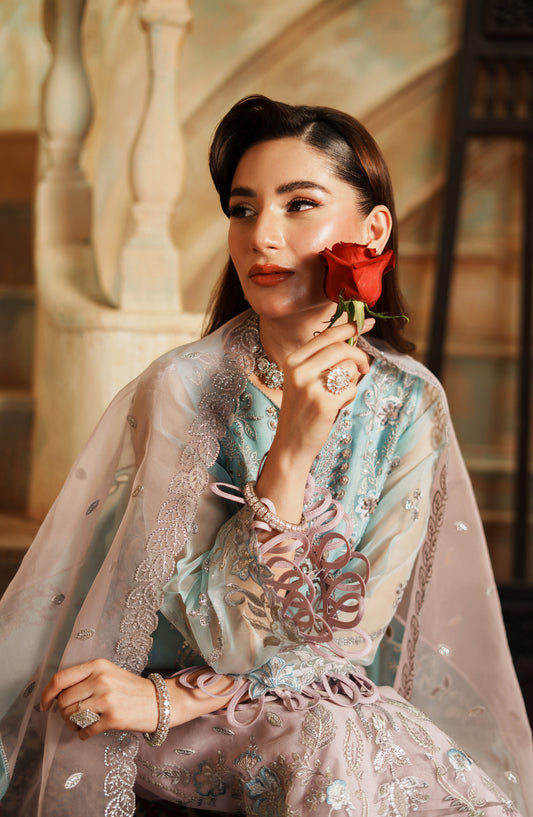 Zargul by Zebtan Embroidered Organza Unstitched 3 Piece Suit - ZG-01 - ZBT25ZRG - Purple - Formal Collection
