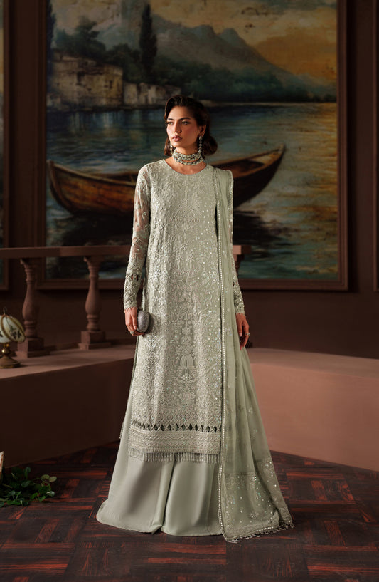 Zarif Premium Embroidered Chiffon Unstitched 3 Piece Suit - ZRF-PRC-02 ETHEL - ZRF25PRC - Green - Festive Collection