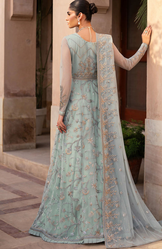 Sahiba by Zarif Luxury Embroidered Net Unstitched 3 Piece Suit - ZRF25SHB - UNST-SBA-06 INEESA - Blue - Festive Collection