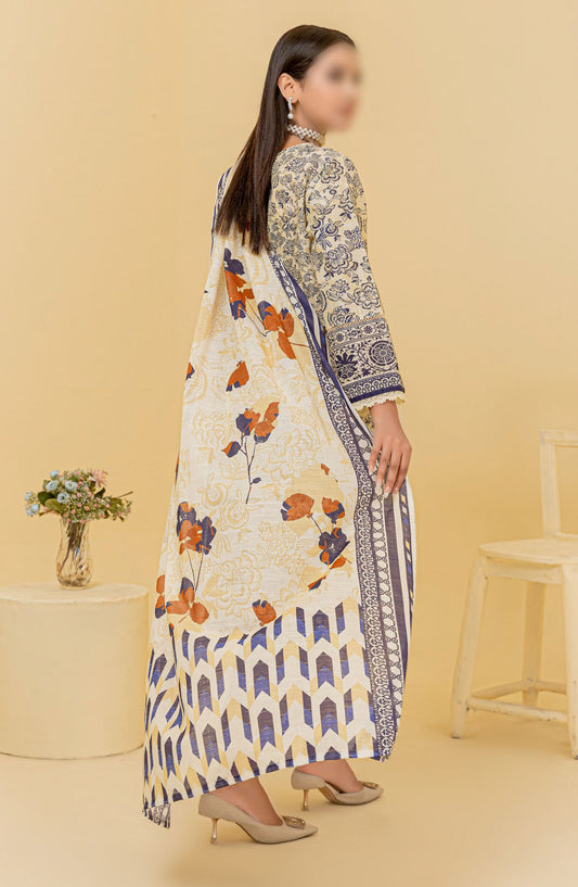 Zauq Embroidered Lawn Unstitched 3 Piece Suit - Design-01 - AK25ZQ2 - Blue - Summer Collection