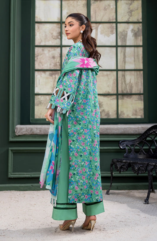 Zeal by Sanam Saeed Embroidered Lawn Unstitched 3 Piece Suit - D-09 - SS26ZL - Sea Green - Summer Collection