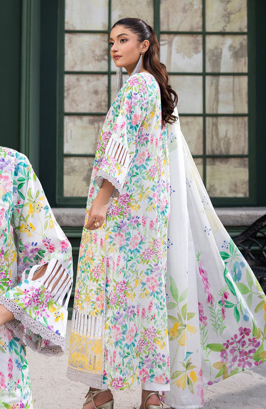 Zeal by Sanam Saeed Embroidered Lawn Unstitched 3 Piece Suit - D-08 - SS26ZL - White - Summer Collection