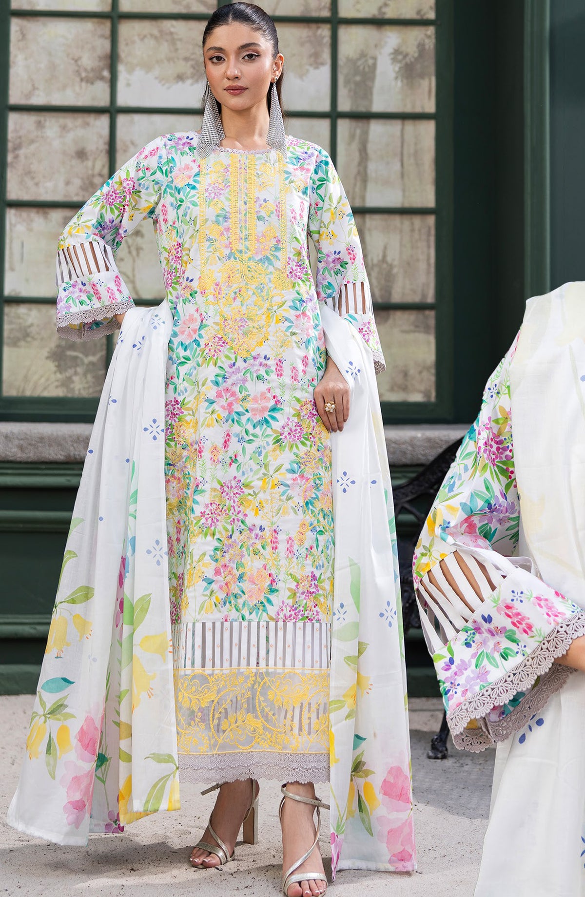 Zeal by Sanam Saeed Embroidered Lawn Unstitched 3 Piece Suit - D-08 - SS26ZL - White - Summer Collection