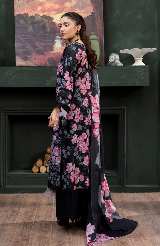 Zeal by Sanam Saeed Embroidered Lawn Unstitched 3 Piece Suit - D-07 - SS26ZL - Black - Summer Collection