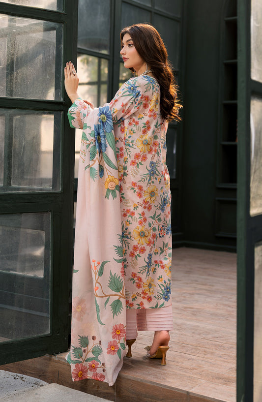 Zeal by Sanam Saeed Embroidered Lawn Unstitched 3 Piece Suit - D-05 - SS26ZL - Pink - Summer Collection