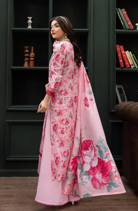 Zeal by Sanam Saeed Embroidered Lawn Unstitched 3 Piece Suit - D-03 - SS26ZL - Pink - Summer Collection