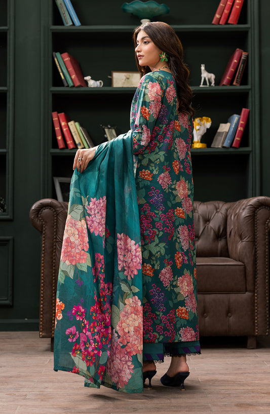 Zeal by Sanam Saeed Embroidered Lawn Unstitched 3 Piece Suit - D-02 - SS26ZL - Green - Summer Collection