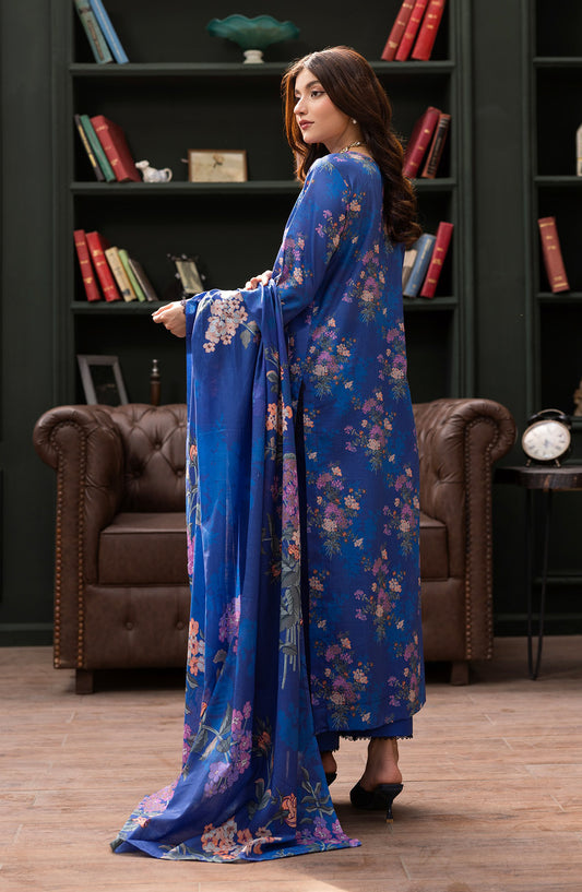Zeal by Sanam Saeed Embroidered Lawn Unstitched 3 Piece Suit - D-01 - SS26ZL - Blue - Summer Collection