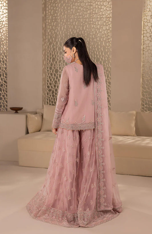 Zeenat Kuch Khas by Flossie Embroidered Chiffon Unstitched 3 Piece Suit - Z E-105 B - FLS26ZN - Pink - Festive Collection