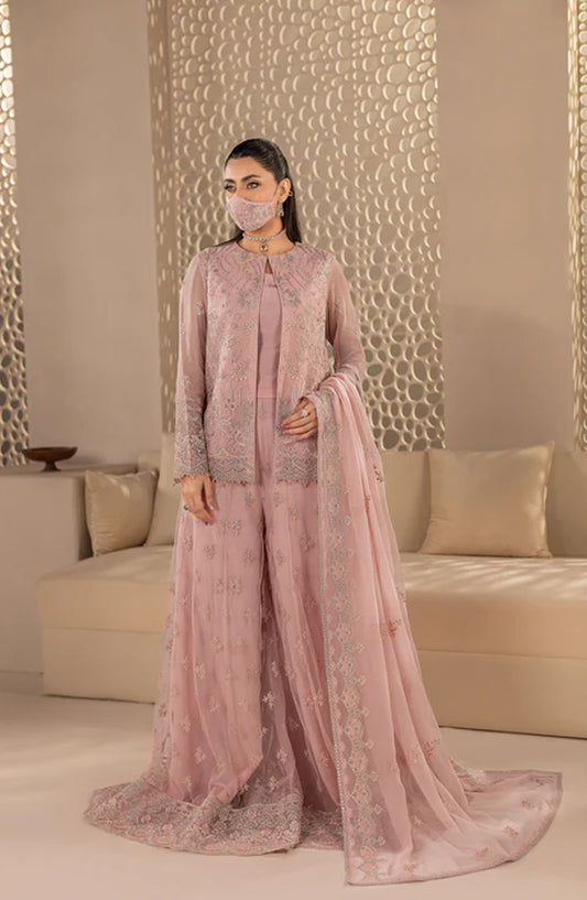 Zeenat Kuch Khas by Flossie Embroidered Chiffon Unstitched 3 Piece Suit - Z E-105 B - FLS26ZN - Pink - Festive Collection