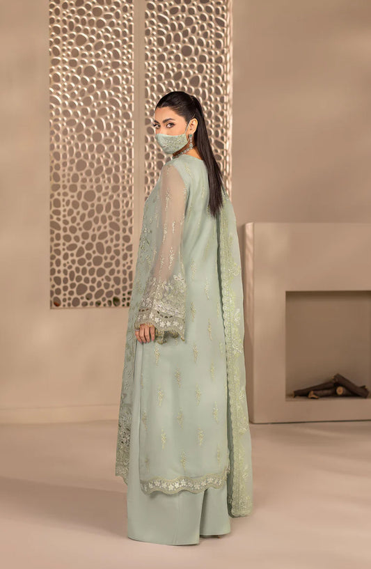 Zeenat Kuch Khas by Flossie Embroidered Chiffon Unstitched 3 Piece Suit - ZE-101 - FLS26ZN - Green - Festive Collection
