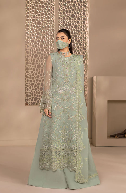 Zeenat Kuch Khas by Flossie Embroidered Chiffon Unstitched 3 Piece Suit - ZE-101 - FLS26ZN - Green - Festive Collection