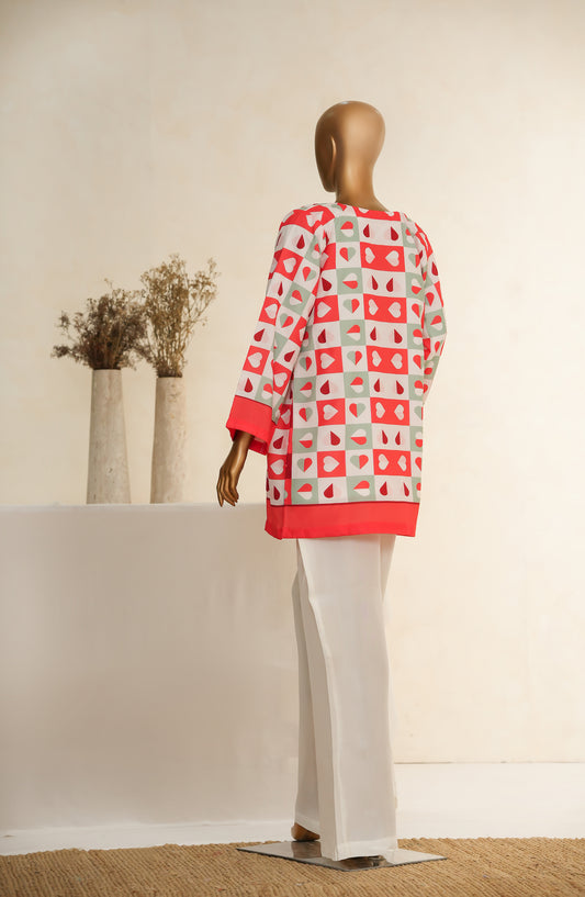 Zehaina by Amna Khadija Digital Printed Poly Swiss Stitched 3 Piece Set - AKZ-02 - AM25ZEH - Pink & White - Casual Collection
