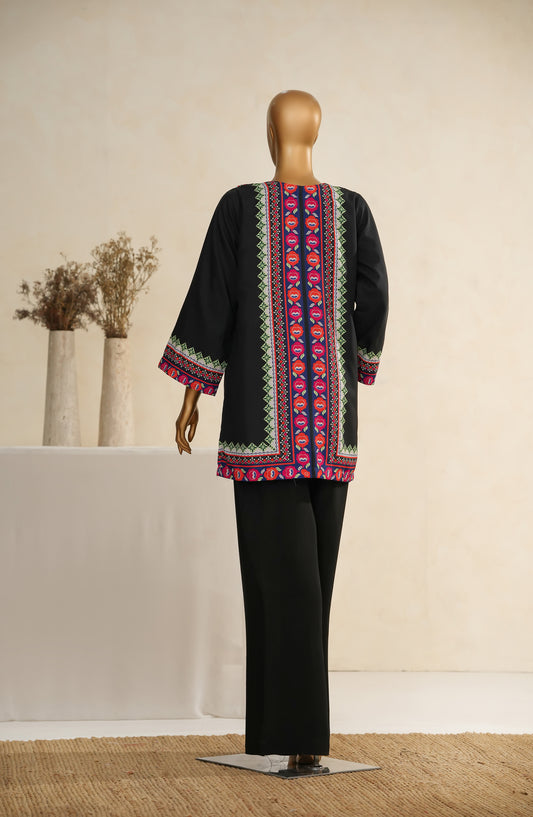 Zehaina by Amna Khadija Digital Printed Poly Swiss Stitched 3 Piece Set - AKZ-05 - AM25ZEH - Black - Casual Collection